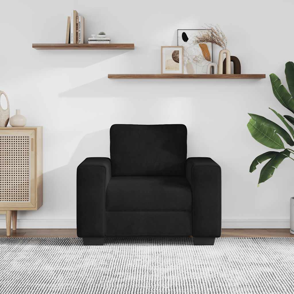Sofa fotelja crna 100x77x82 cm baršun