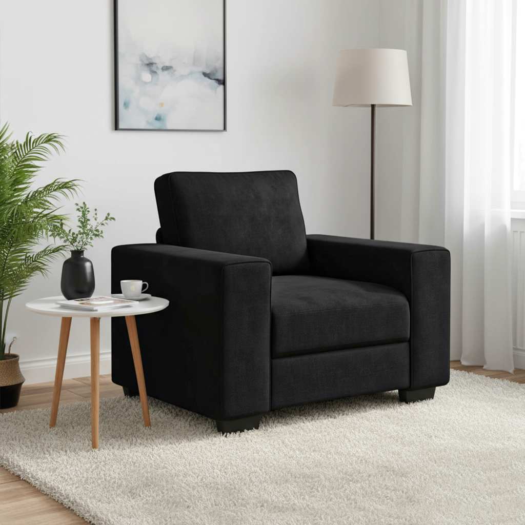 Sofa fotelja crna 100x77x82 cm baršun