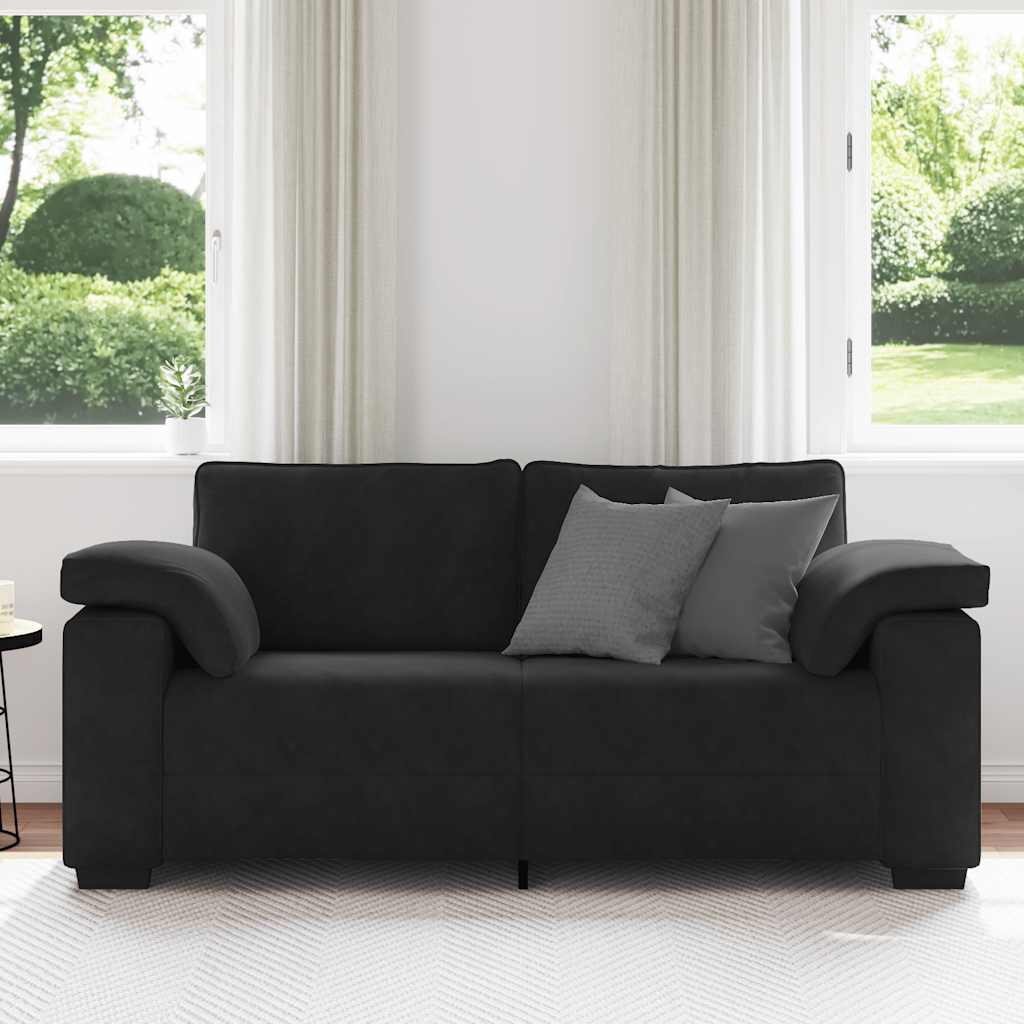 Dvosjed Crni 180x77x82 cm Baršun