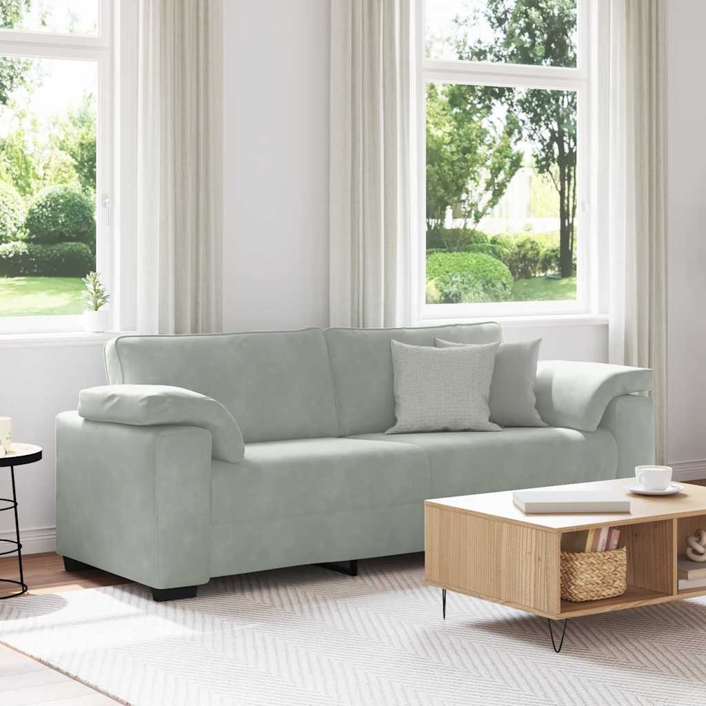 Trosjed Sofa Svijetlosiva 220x77x82 cm Baršun