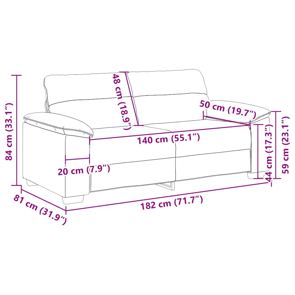 Dvosjed Kauč Bijeli 180x81x84 cm Implicitna koža
