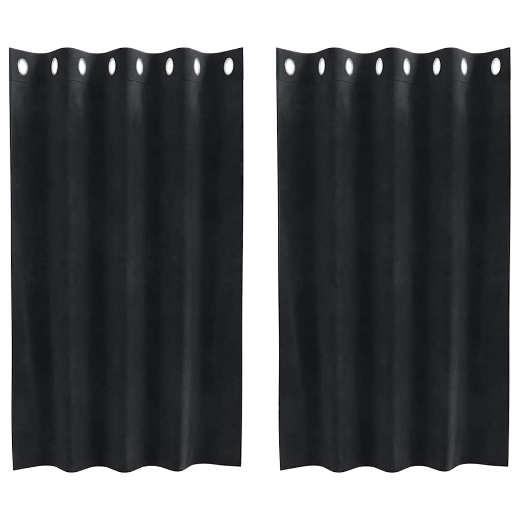 Zavjese za zamračivanje 2 pcs Crna 140 x 140 cm Baršun