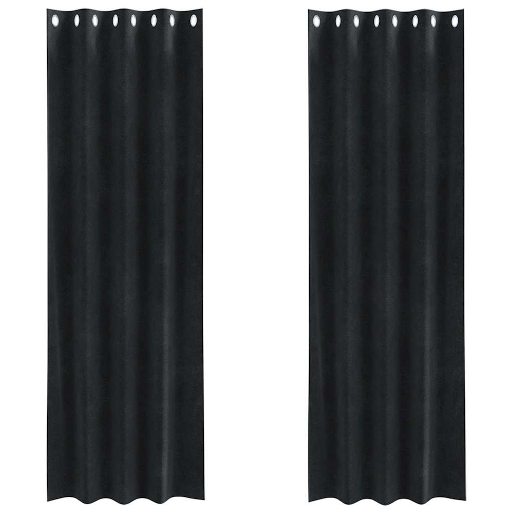 Zavjese za zamračivanje 2 pcs Crna 140 x 260 cm Baršun