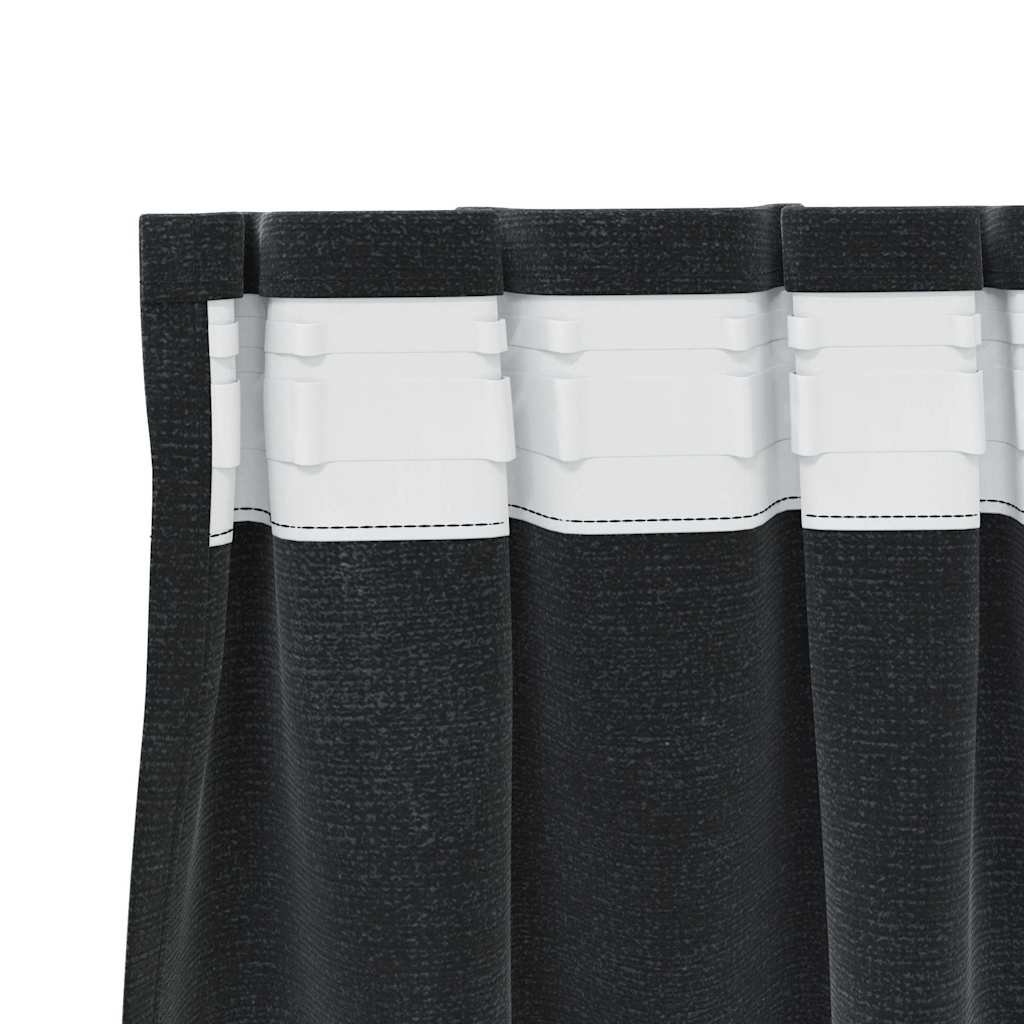 Zavjese za zamračivanje 2 pcs Crna 140 x 175 cm Baršun