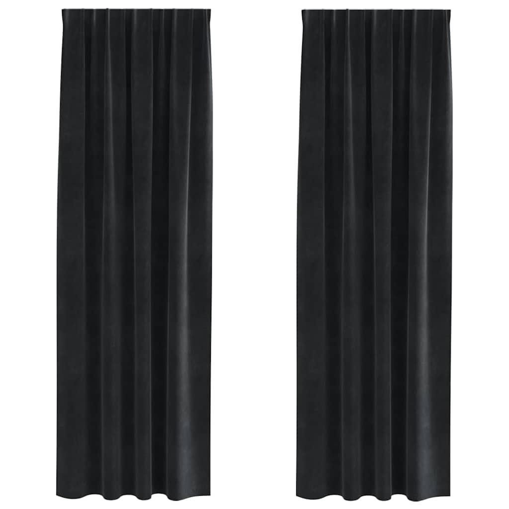 Zavjese za zamračivanje 2 pcs Crna 140 x 225 cm Baršun