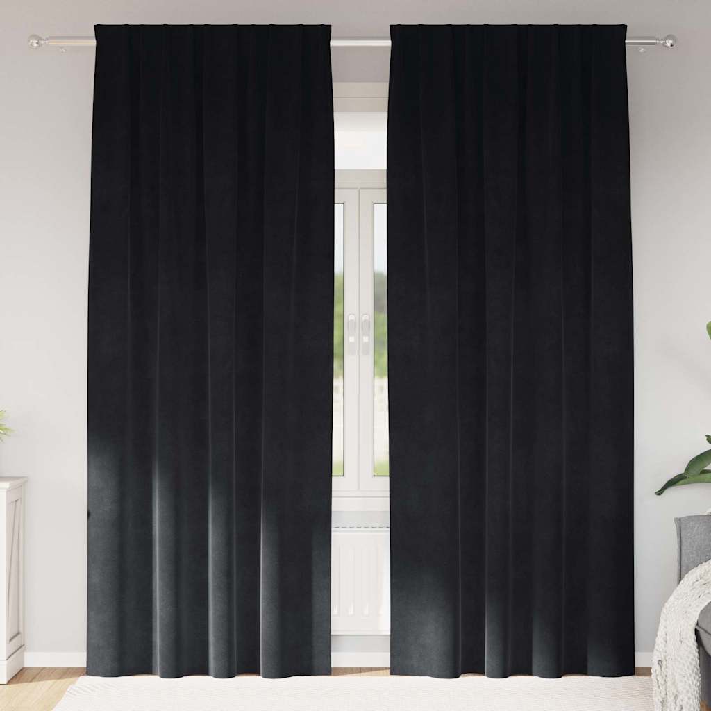 Zavjese za zamračivanje 2 pcs Crna 140 x 245 cm Baršun