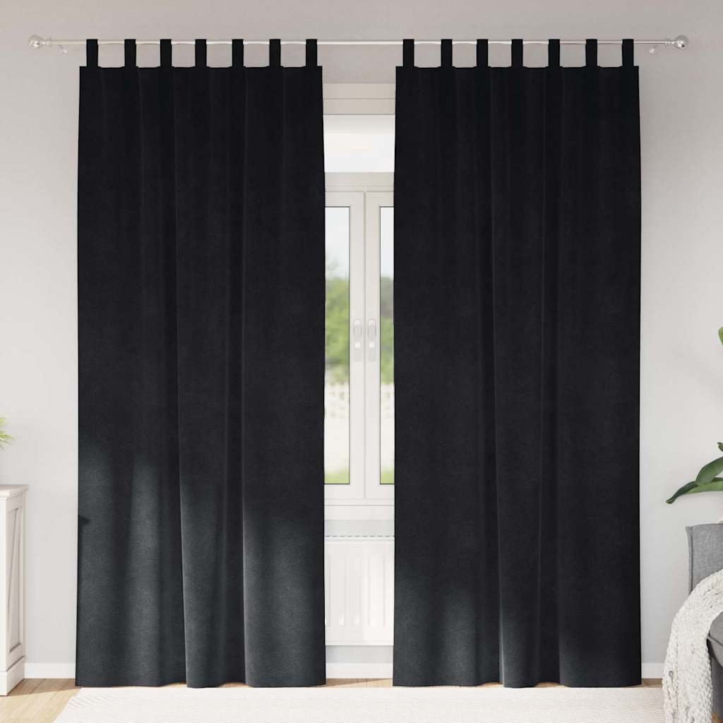 Zavjese za zamračivanje 2 pcs Crna 140 x 245 cm Baršun