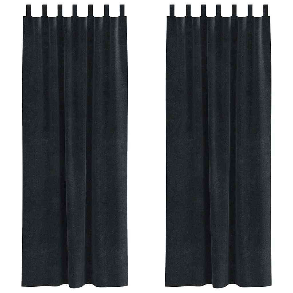 Zavjese za zamračivanje 2 pcs Crna 140 x 245 cm Baršun