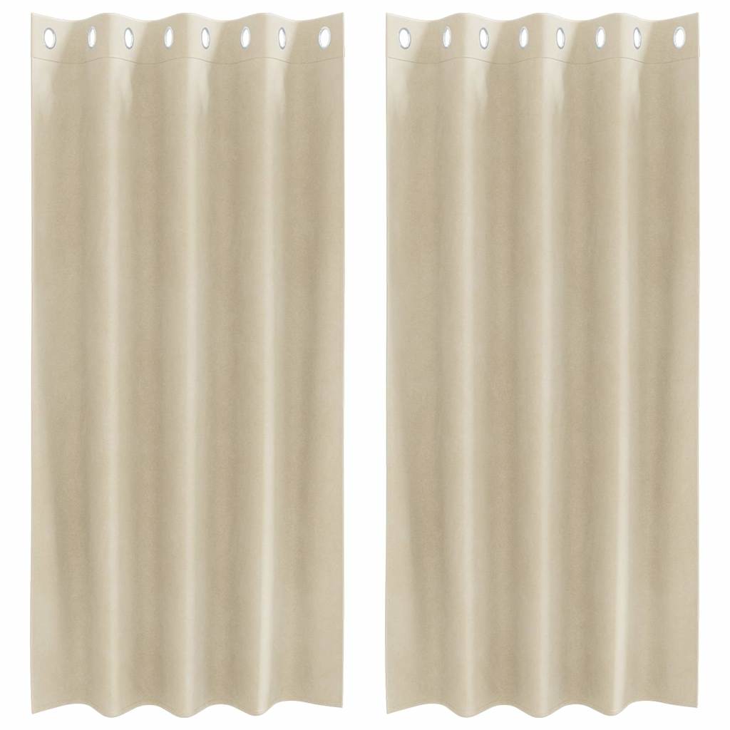 Zavjese za zamračivanje 2 pcs Krema 140 x 175 cm Baršun
