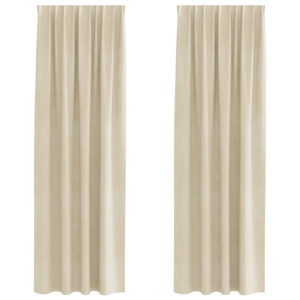 Zavjese za zamračivanje 2 pcs Krema 140 x 245 cm Baršun