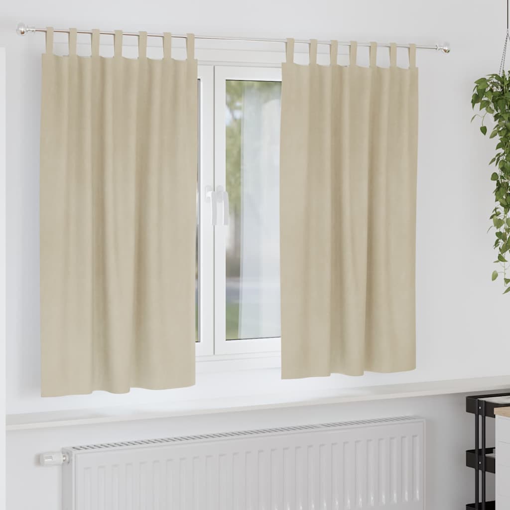 Zavjese za zamračivanje 2 pcs Krema 140 x 175 cm Baršun