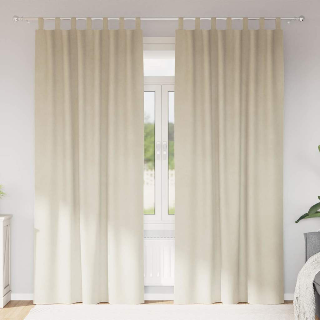 Zavjese za zamračivanje 2 pcs Krema 140 x 245 cm Baršun