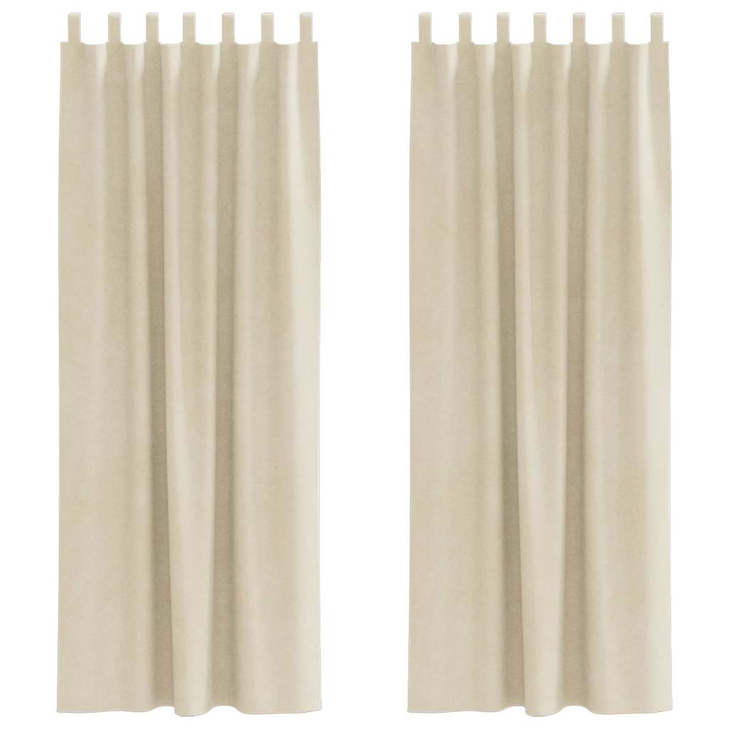 Zavjese za zamračivanje 2 pcs Krema 140 x 245 cm Baršun
