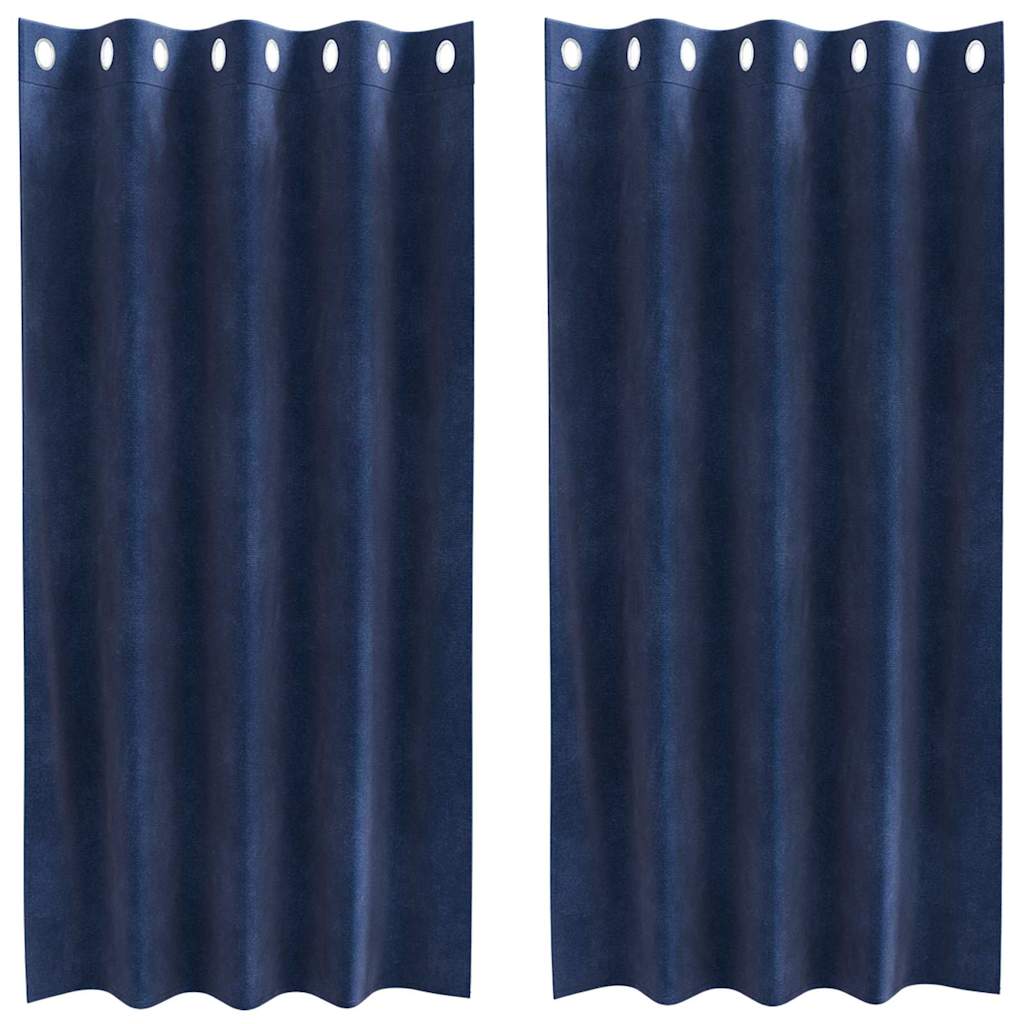 Zavjese za zamračivanje 2 pcs Tamno plava 140 x 175 cm Baršun