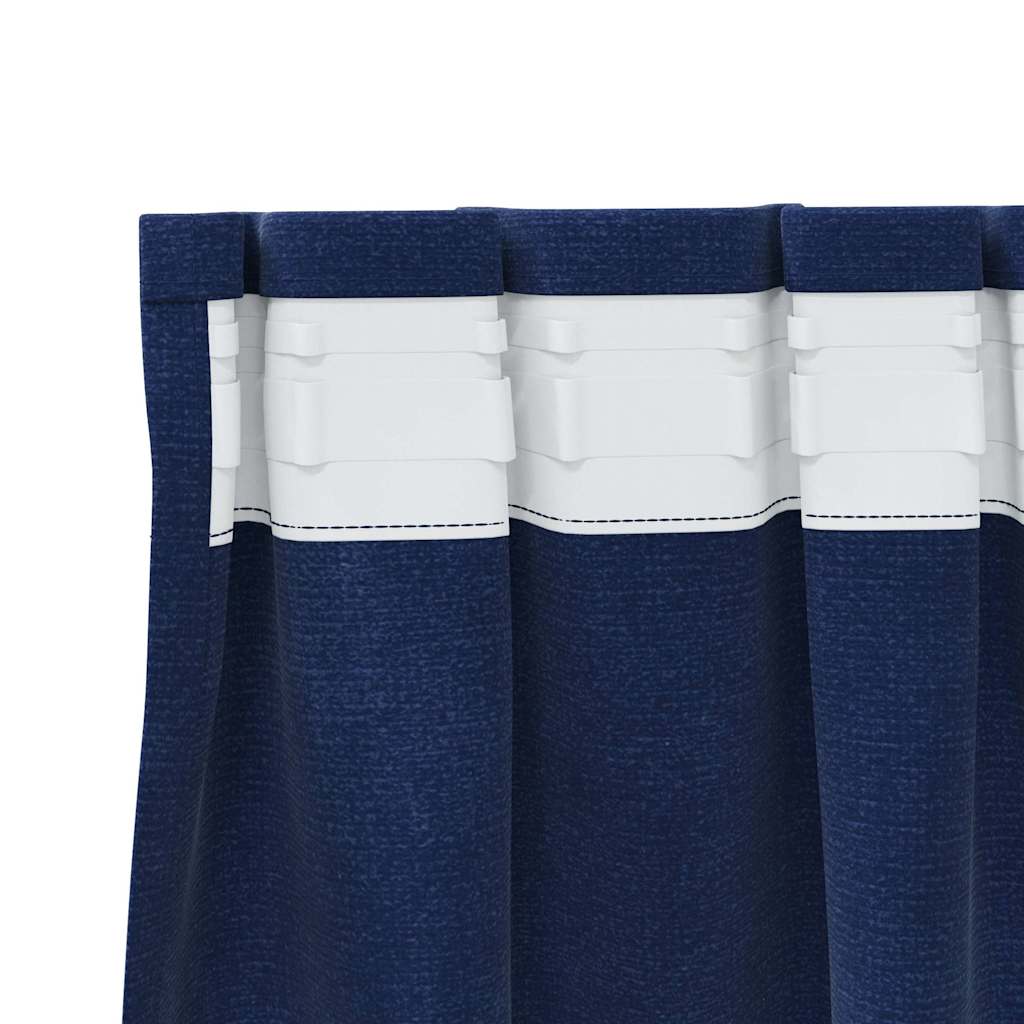 Zavjese za zamračivanje 2 pcs Tamno plava 140 x 140 cm Baršun