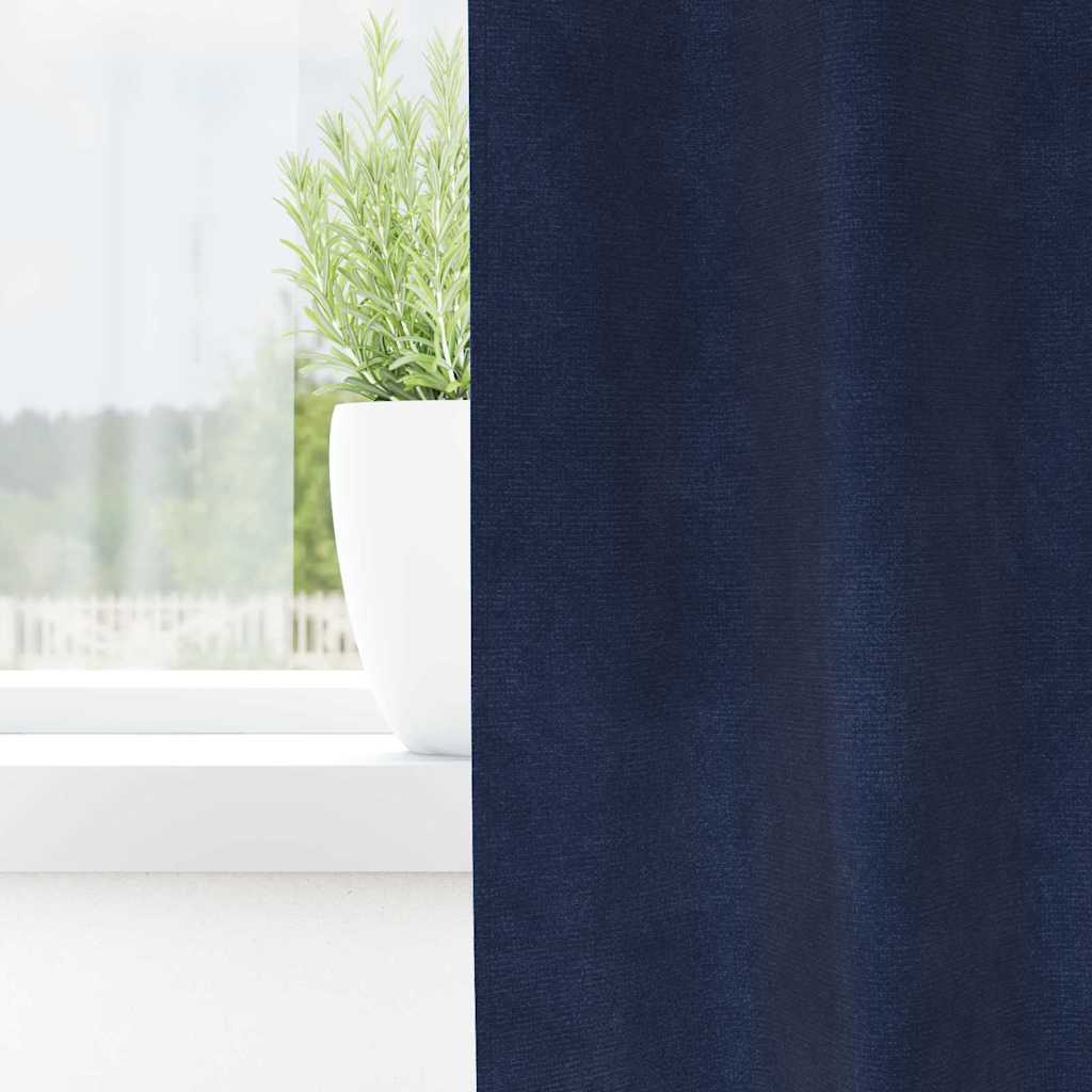Zavjese za zamračivanje 2 pcs Tamno plava 140 x 140 cm Baršun