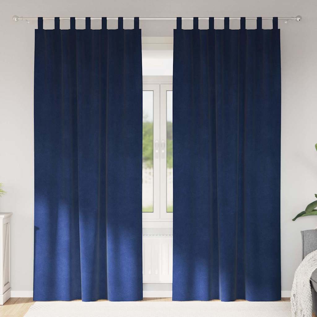 Zavjese za zamračivanje 2 pcs Tamno plava 140 x 225 cm Baršun