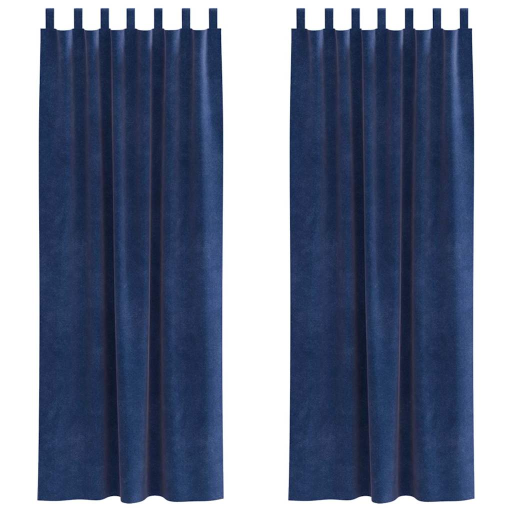 Zavjese za zamračivanje 2 pcs Tamno plava 140 x 225 cm Baršun