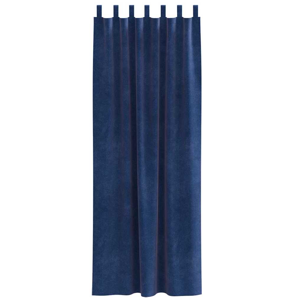 Zavjese za zamračivanje 2 pcs Tamno plava 140 x 245 cm Baršun