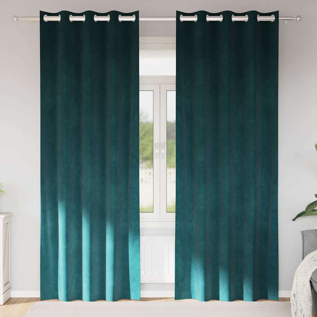 Zavjese za zamračivanje 2 pcs Tamnozelena 140 x 260 cm Baršun