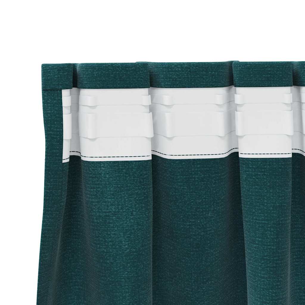 Zavjese za zamračivanje 2 pcs Tamnozelena 140 x 245 cm Baršun