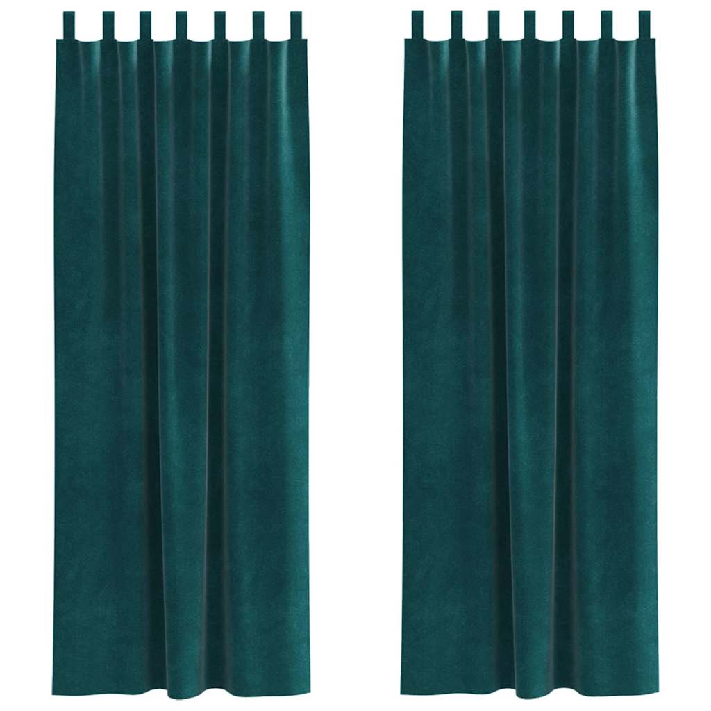 Zavjese za zamračivanje 2 pcs Tamnozelena 140 x 260 cm Baršun