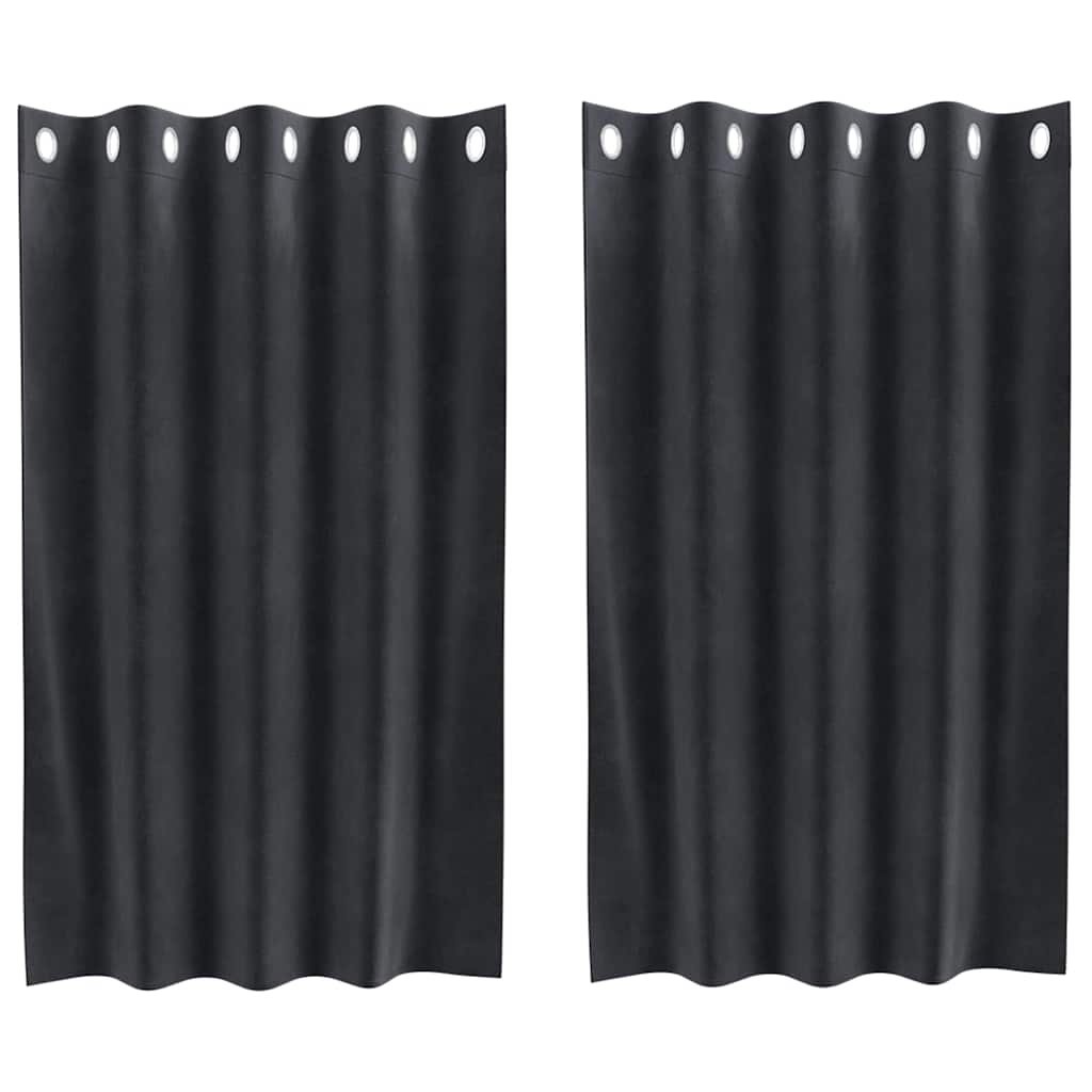 Zavjese za zamračivanje 2 pcs Tamno siva 140 x 140 cm Baršun