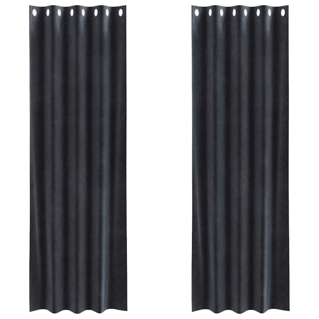 Zavjese za zamračivanje 2 pcs Tamno siva 140 x 225 cm Baršun