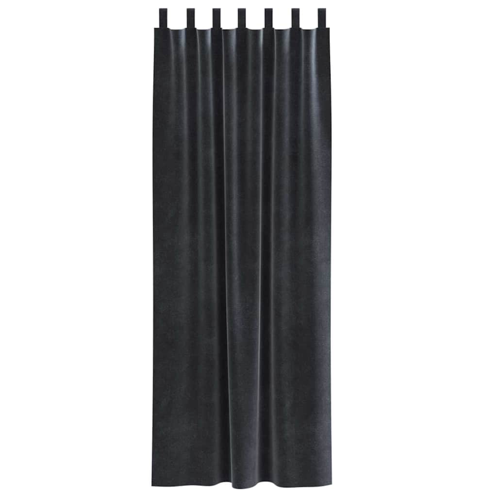 Zavjese za zamračivanje 2 pcs Tamno siva 140 x 225 cm Baršun