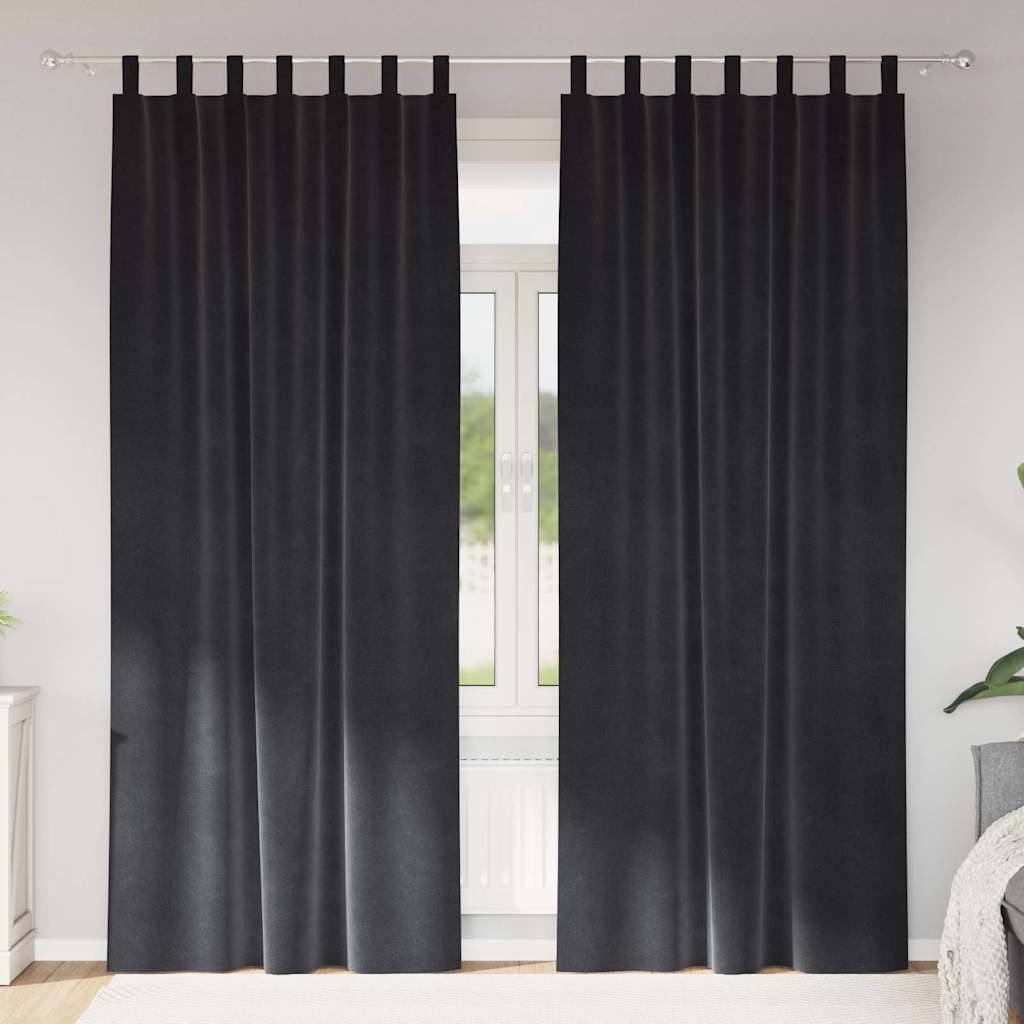 Zavjese za zamračivanje 2 pcs Tamno siva 140 x 245 cm Baršun