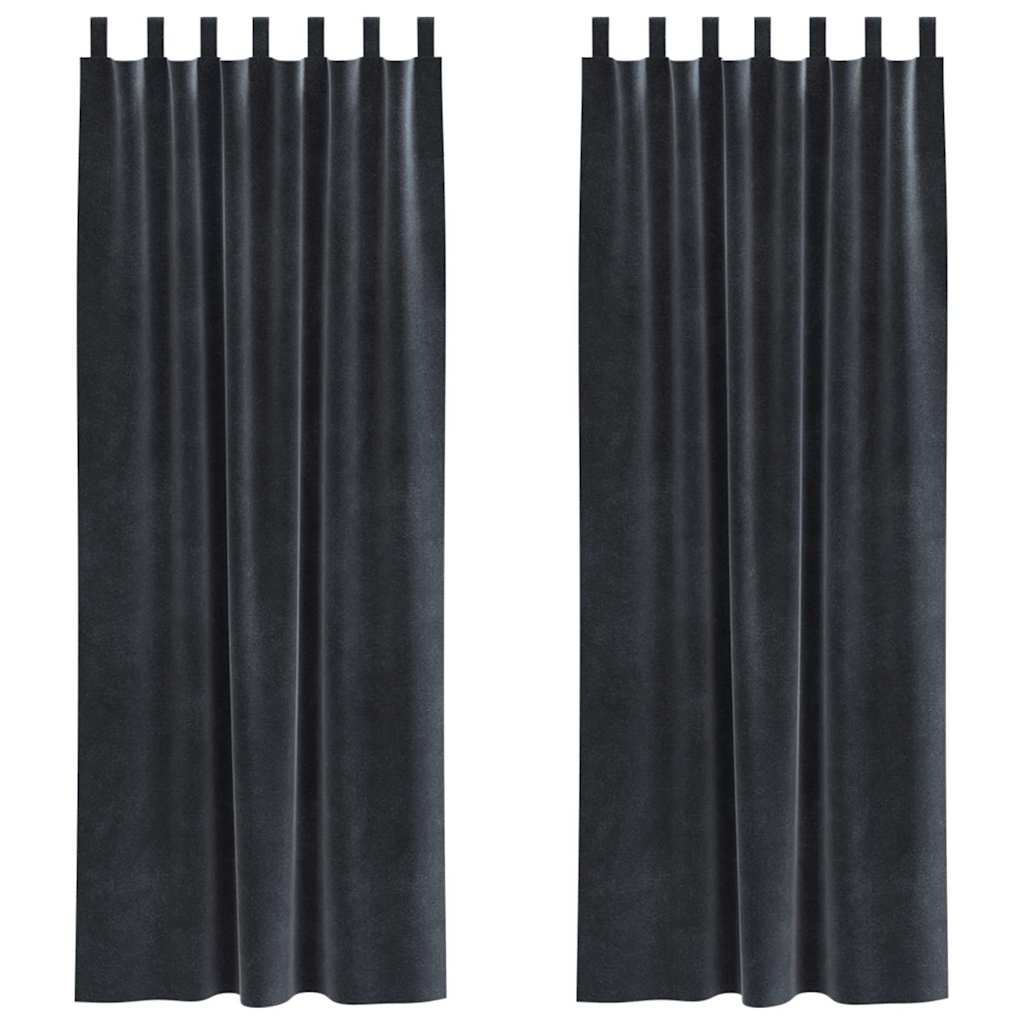 Zavjese za zamračivanje 2 pcs Tamno siva 140 x 260 cm Baršun