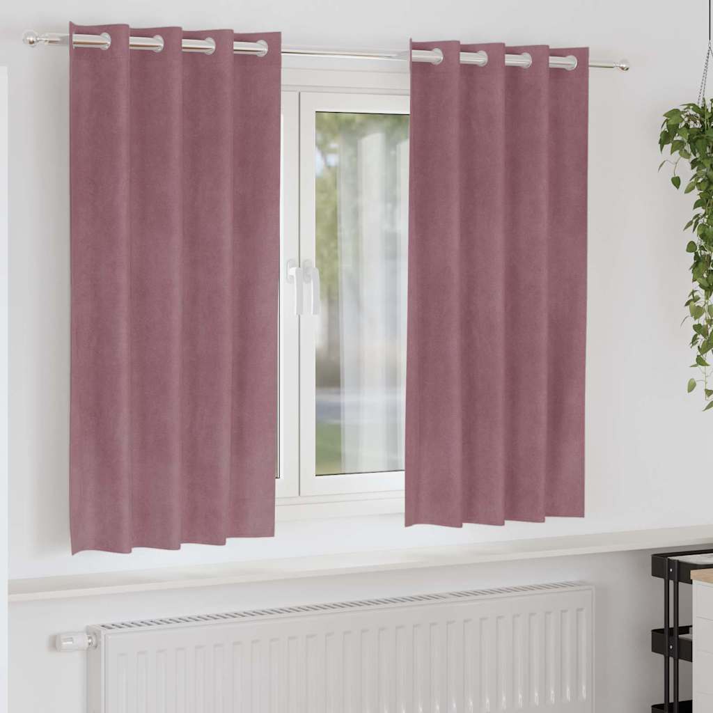Zavjese za zamračivanje 2 pcs Tamno ružičasta 140 x 175 cm