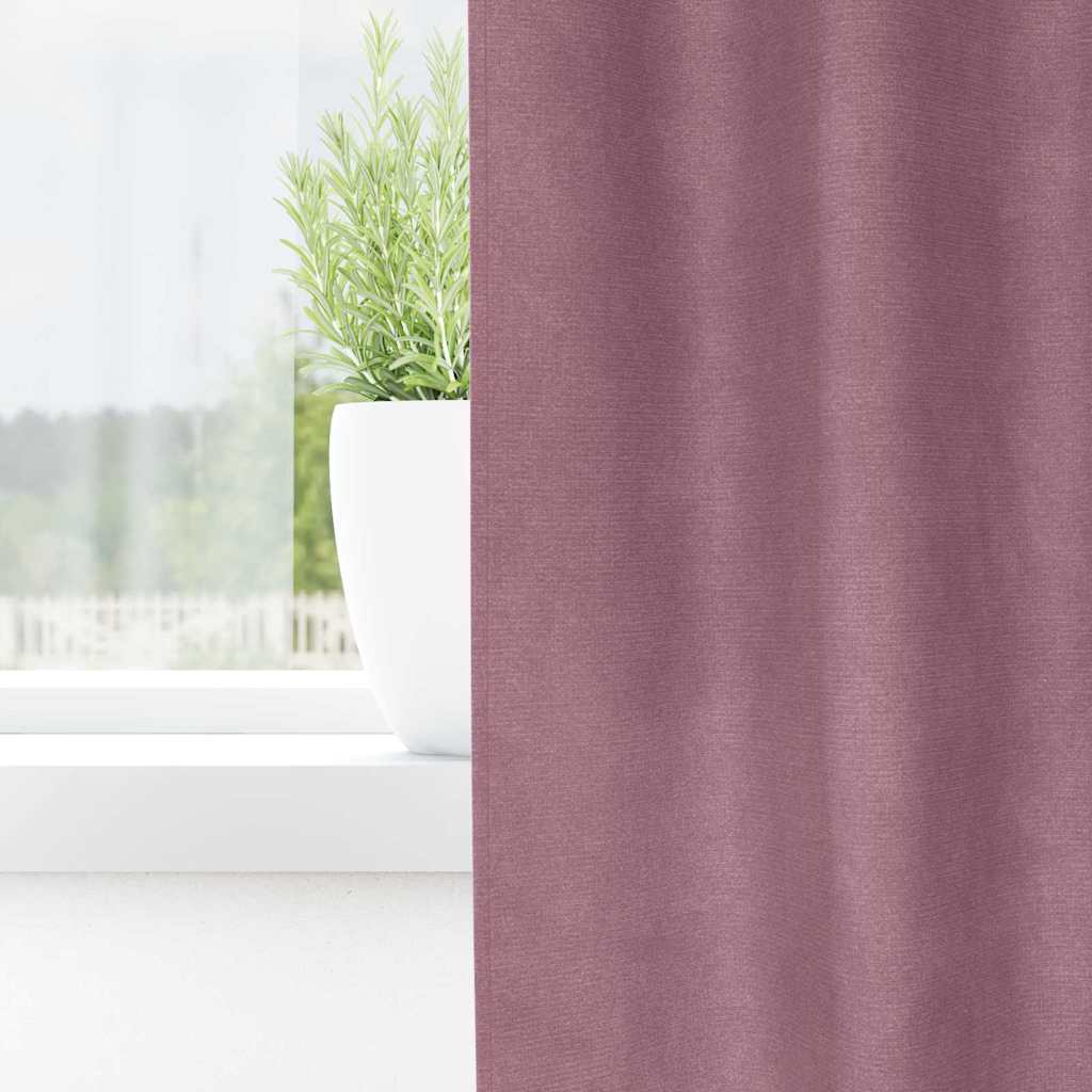 Zavjese za zamračivanje 2 pcs Tamno ružičasta 140 x 225 cm