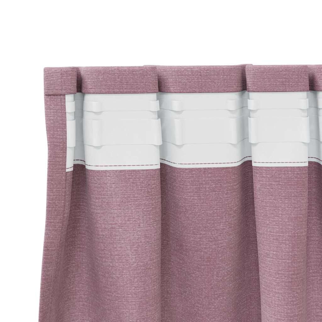 Zavjese za zamračivanje 2 pcs Tamno ružičasta 140 x 140 cm