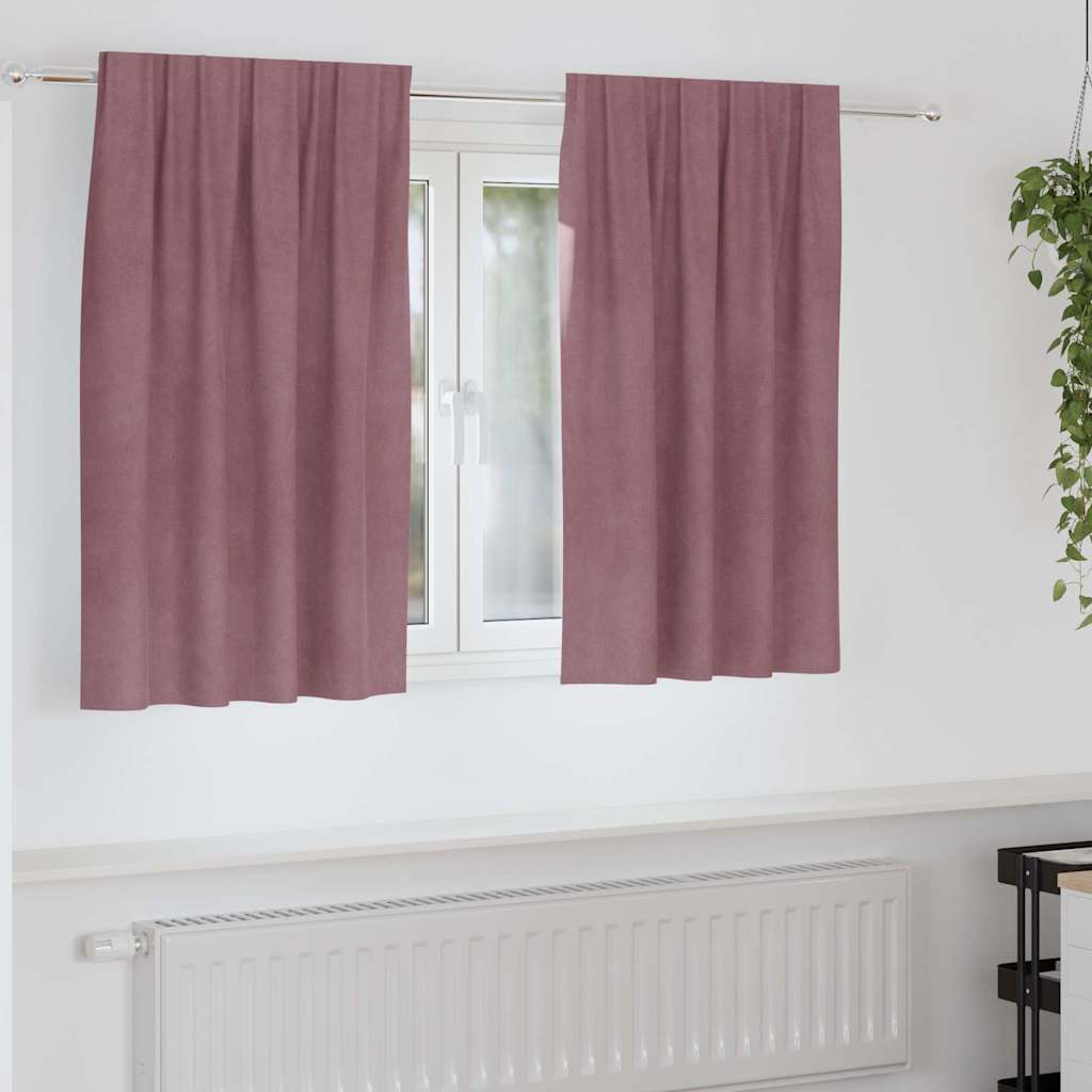 Zavjese za zamračivanje 2 pcs Tamno ružičasta 140 x 140 cm