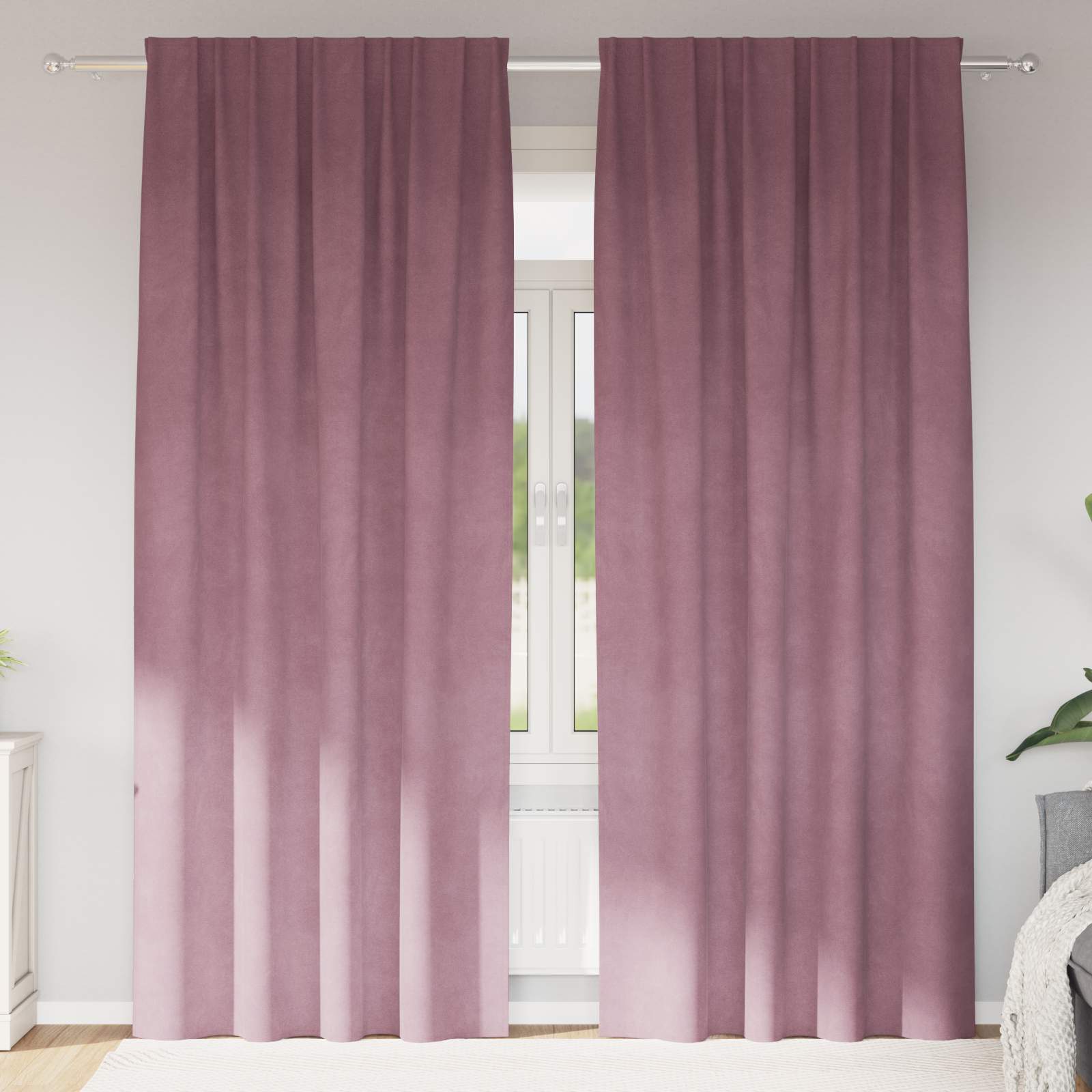 Zavjese za zamračivanje 2 pcs Tamno ružičasta 140 x 225 cm