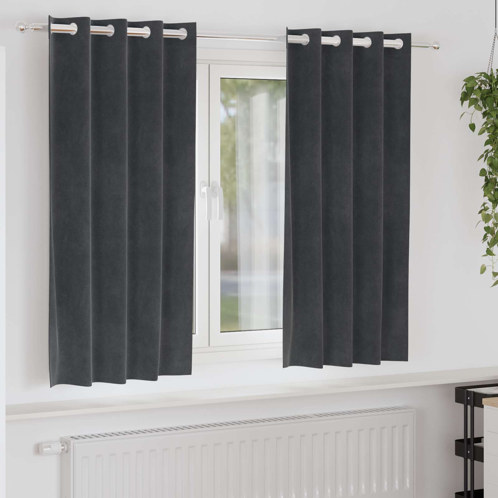 Zavjese za zamračivanje 2 pcs Svijetlo siva 140 x 175 cm Baršun