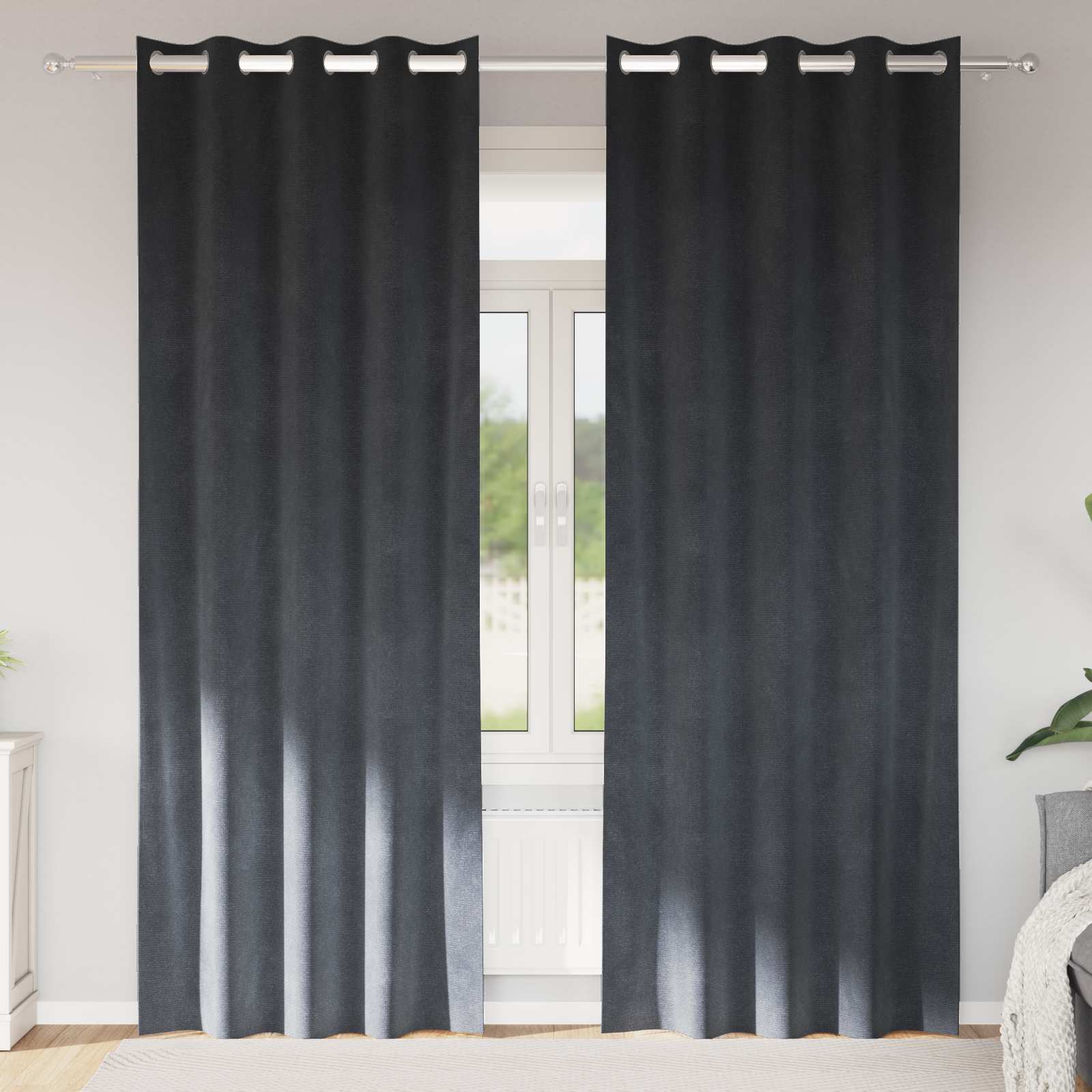 Zavjese za zamračivanje 2 pcs Svijetlo siva 140 x 245 cm Baršun
