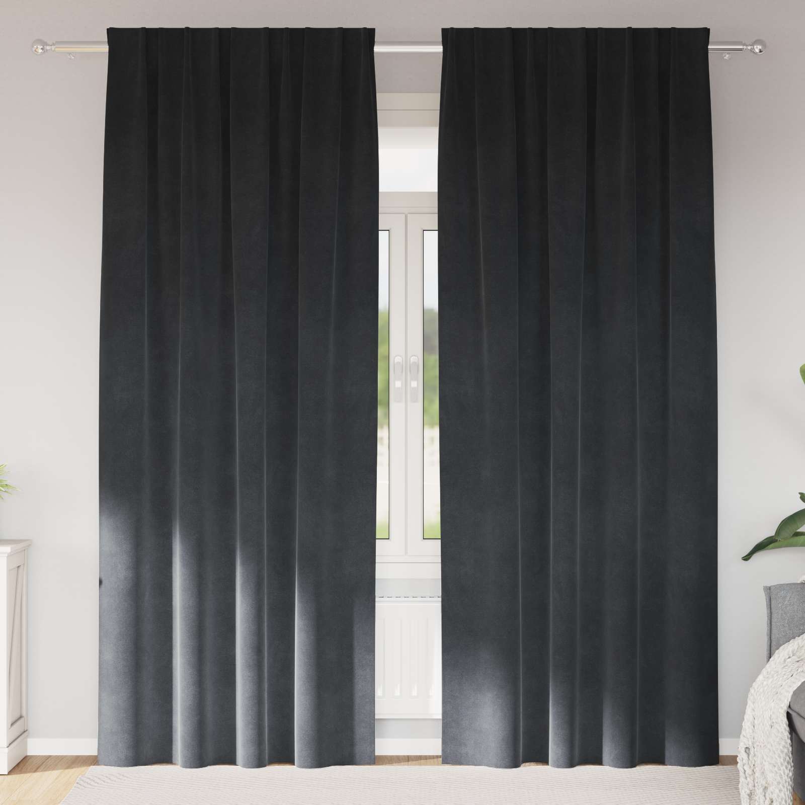 Zavjese za zamračivanje 2 pcs Svijetlo siva 140 x 245 cm Baršun
