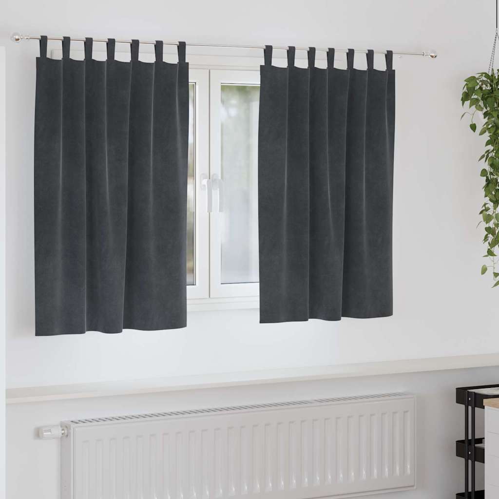 Zavjese za zamračivanje 2 pcs Svijetlo siva 140 x 140 cm Baršun