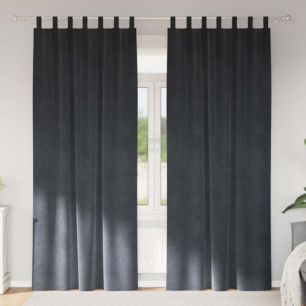 Zavjese za zamračivanje 2 pcs Svijetlo siva 140 x 225 cm Baršun
