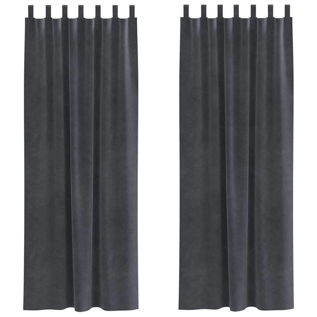 Zavjese za zamračivanje 2 pcs Svijetlo siva 140 x 225 cm Baršun
