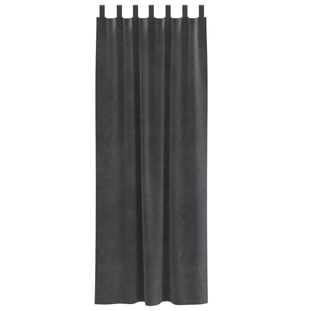 Zavjese za zamračivanje 2 pcs Svijetlo siva 140 x 225 cm Baršun
