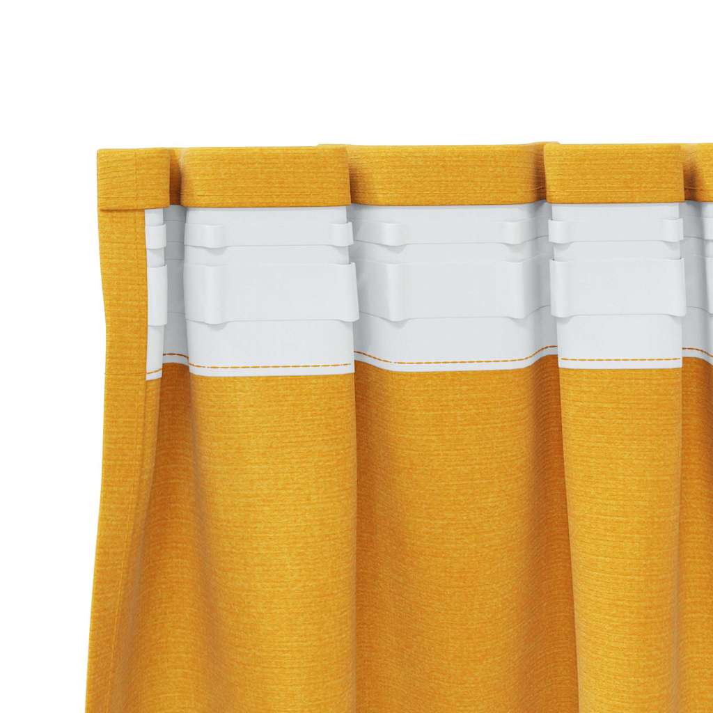 Zavjese za zamračivanje 2 pcs Žuta 140 x 175 cm Baršun