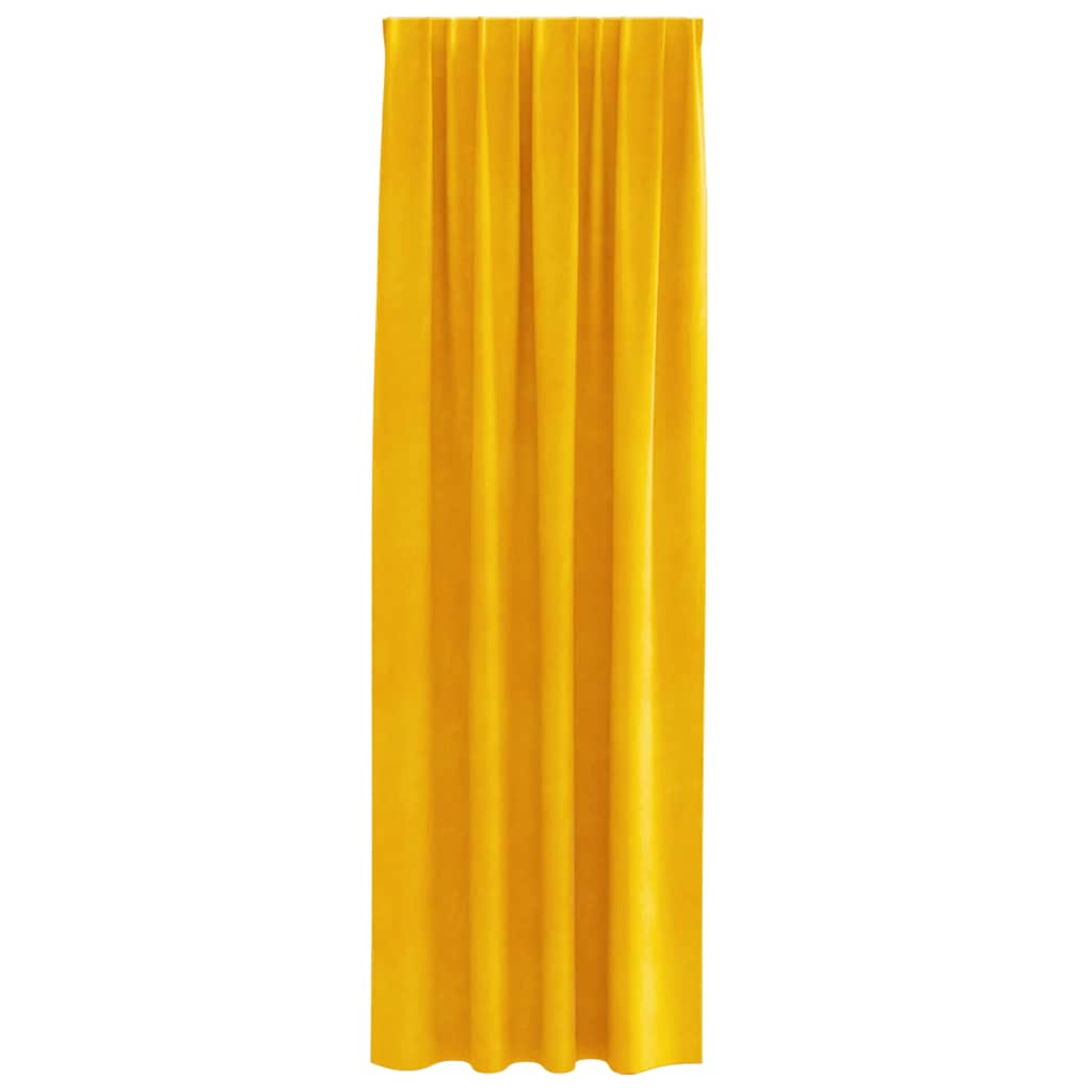 Zavjese za zamračivanje 2 pcs Žuta 140 x 245 cm Baršun
