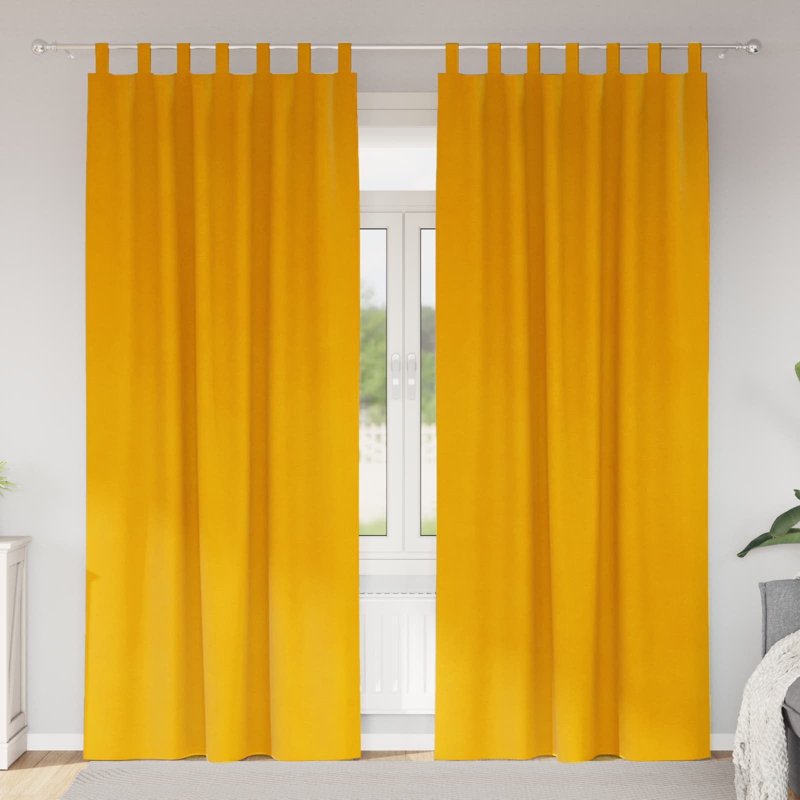 Zavjese za zamračivanje 2 pcs Žuta 140 x 245 cm Baršun