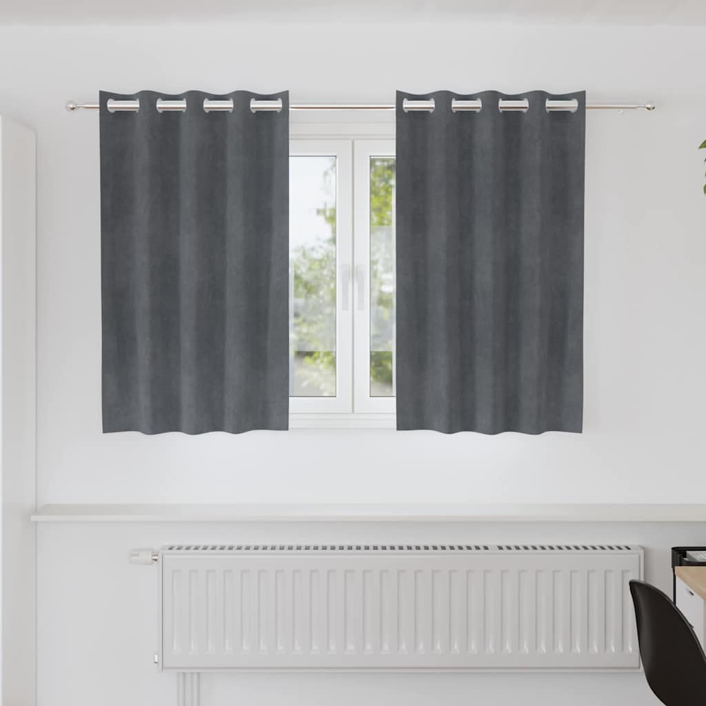 Zavjese za zamračivanje 2 pcs Svijetlo siva 140 x 140 cm Baršun