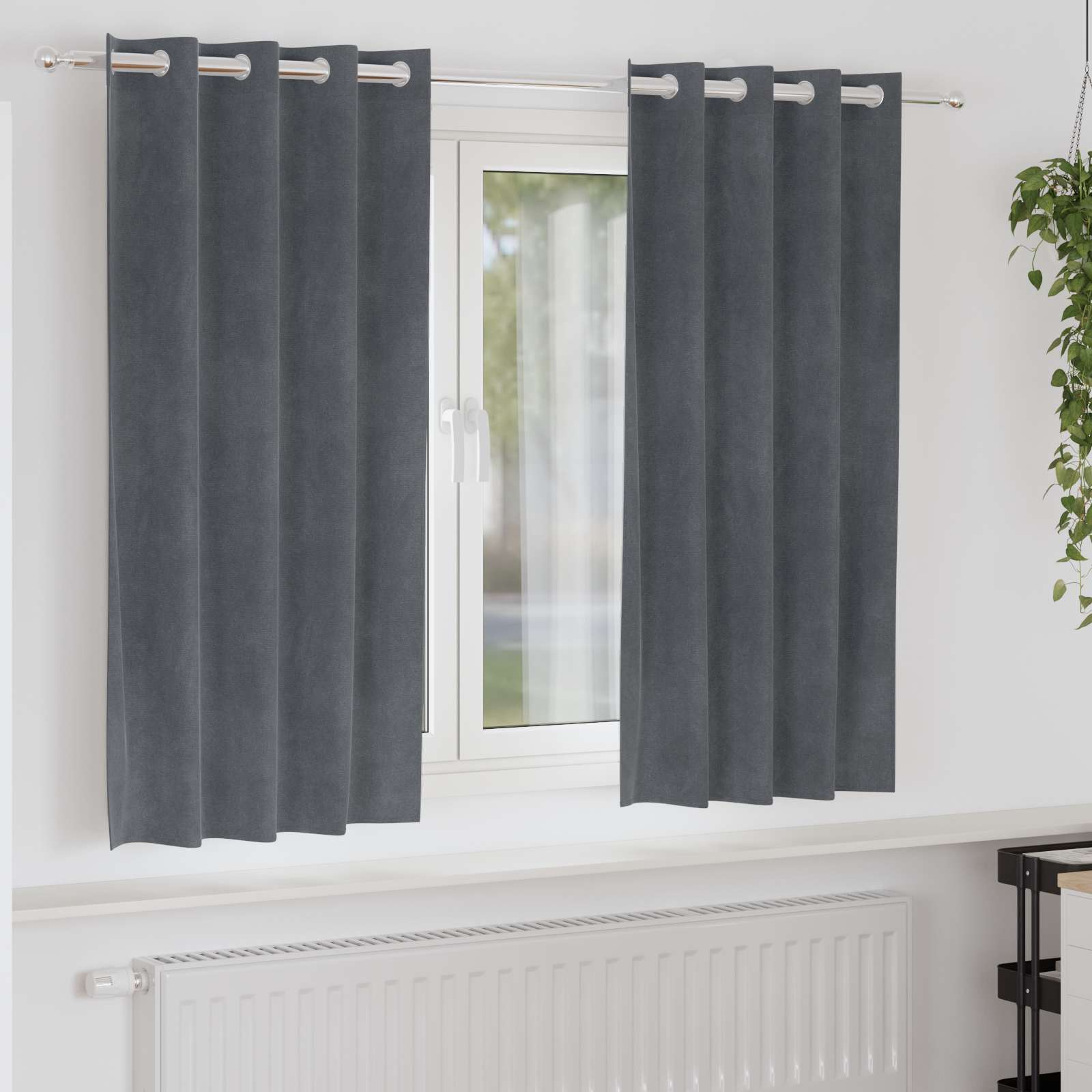 Zavjese za zamračivanje 2 pcs Svijetlo siva 140 x 175 cm Baršun