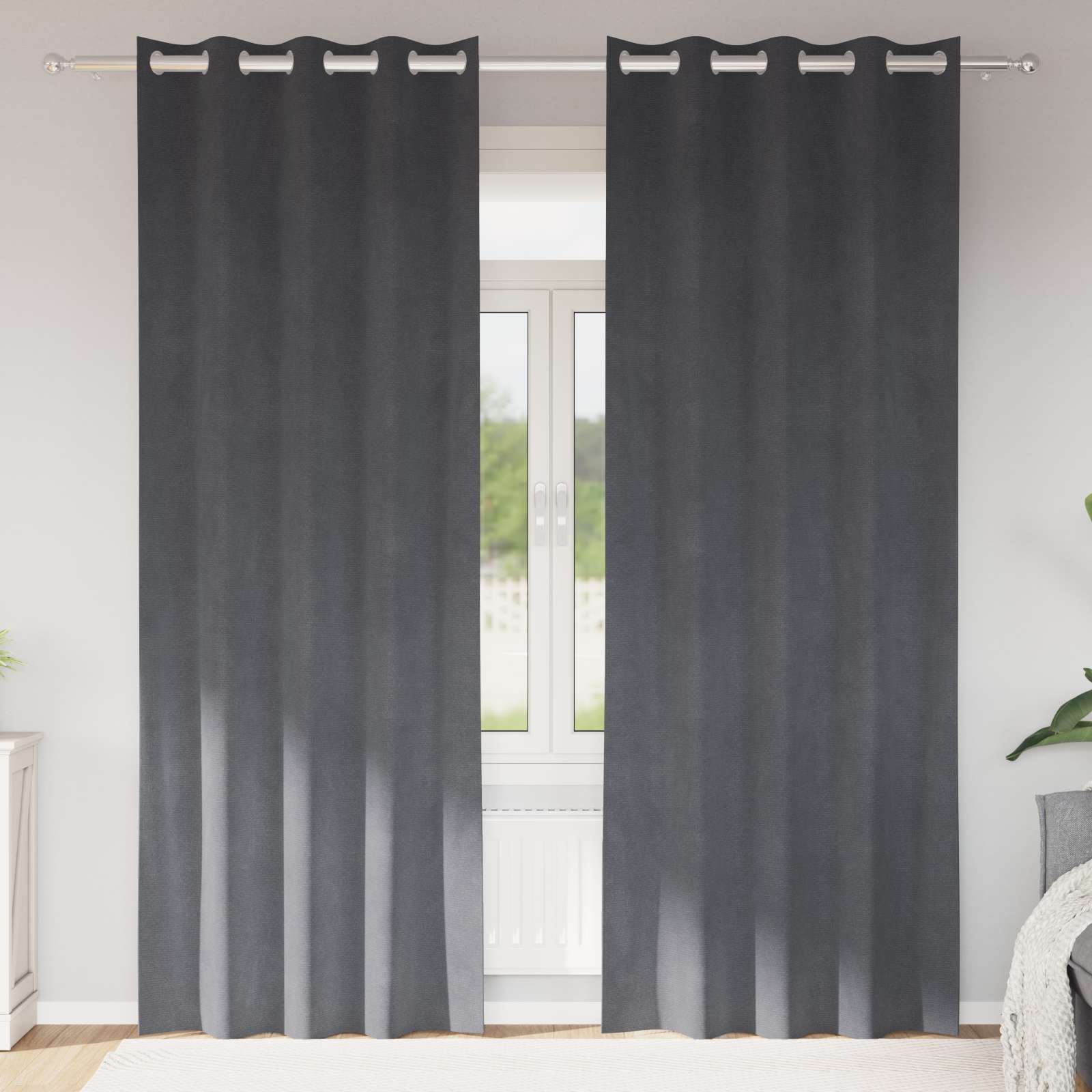 Zavjese za zamračivanje 2 pcs Svijetlo siva 140 x 245 cm Baršun