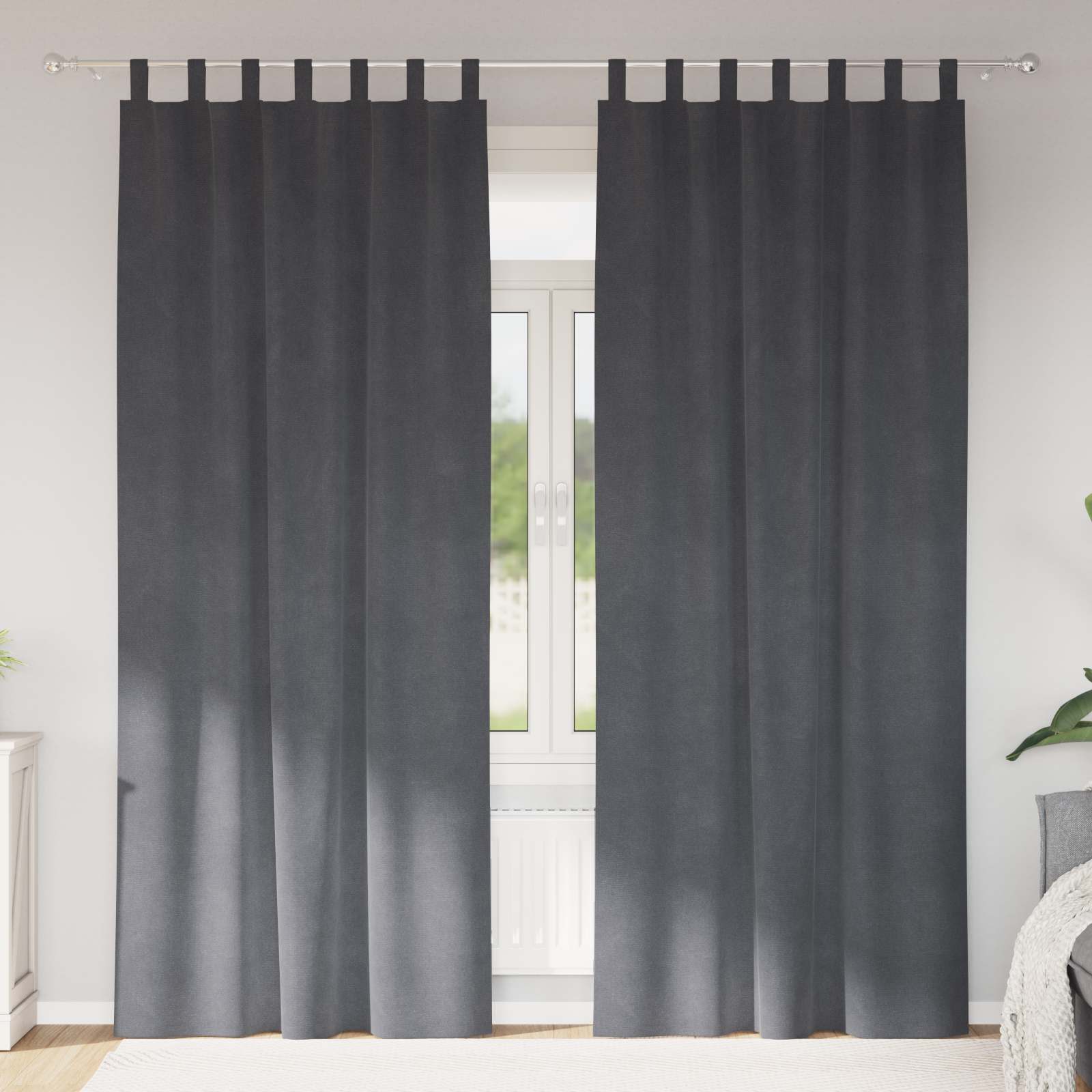 Zavjese za zamračivanje 2 pcs Svijetlo siva 140 x 225 cm Baršun